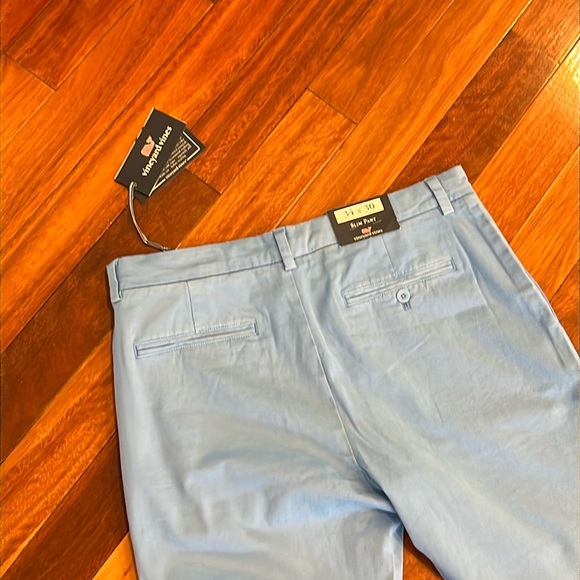 ⭐️ New Vineyard Vines Stretch Breaker Slim Fit Pants Ocean Breeze 34/30 - Picture 8 of 9